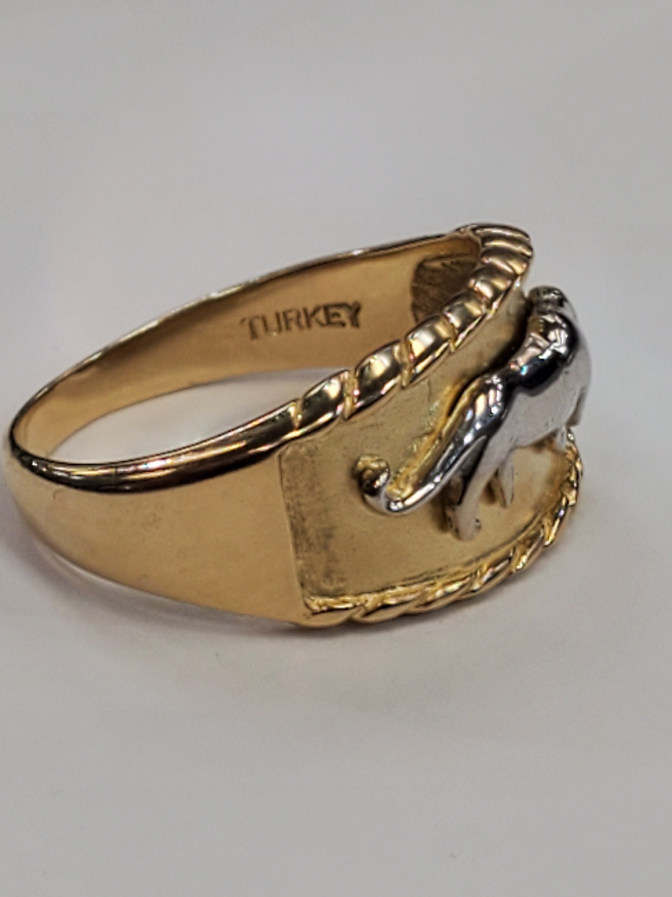 Product Image for Two Tone Panther 14k ring band 14k gold size 6