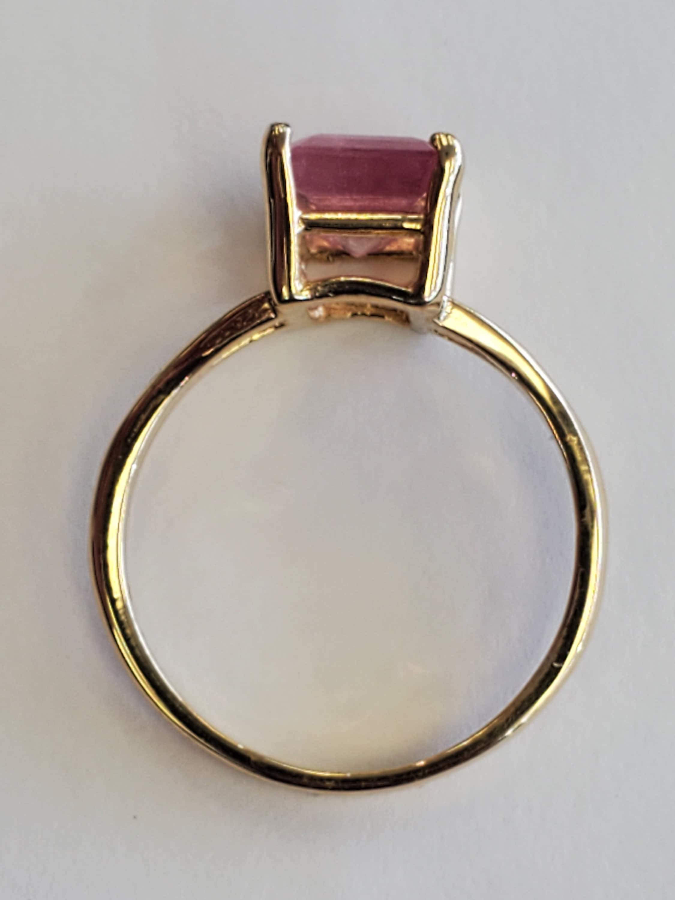 Product Image for Bubblegum Pink Tourmaline Bicolor 14k yellow gold ring size 7