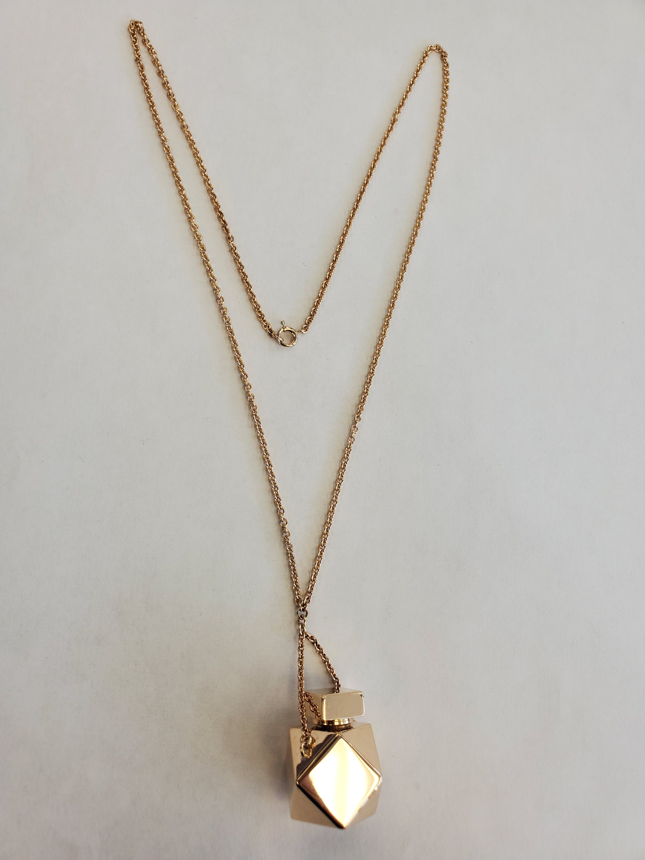 Product Image for Geometric Perfume Pendant Necklace with Dauber 14k Gold