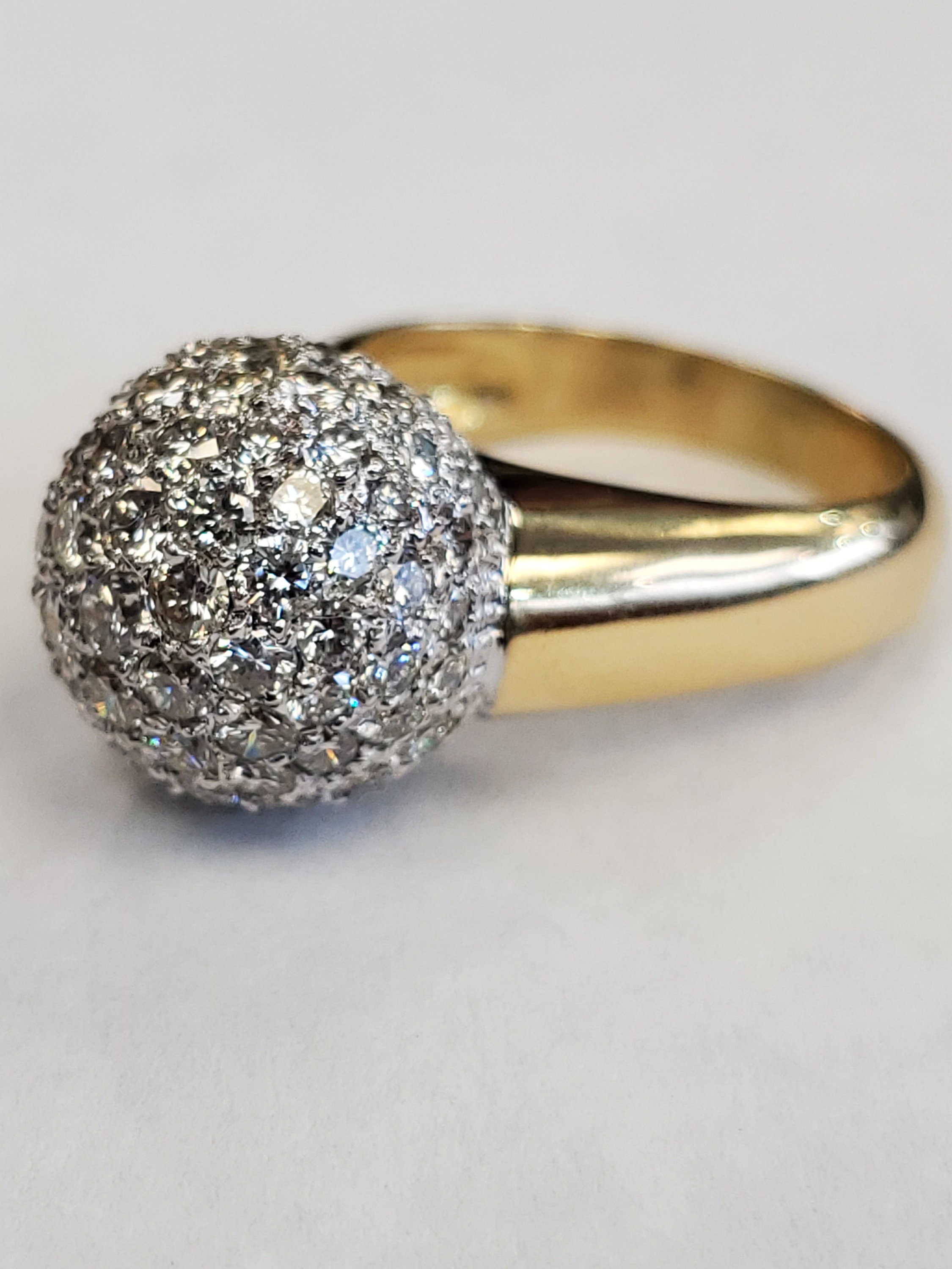 Product Image for Diamond Moon Ring 3.5cttw Pave in 18k yellow gold size 8
