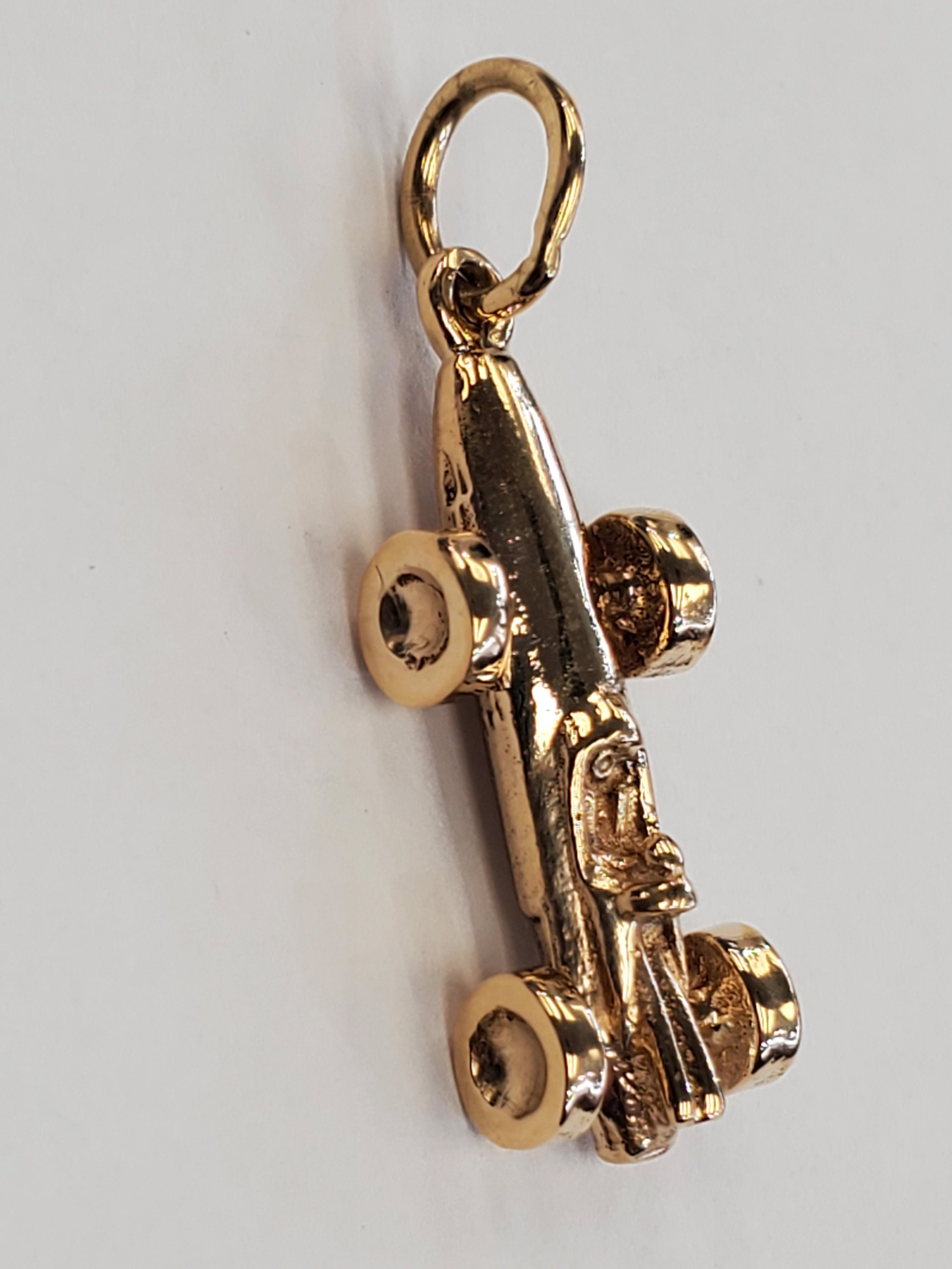 Product Image for 3D Drag Indy Race Car Pendant Charm 14k Yellow Gold