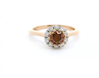 Orange Irradiated Diamond Ring
