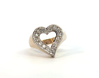 Chunky Diamond Heart Ring