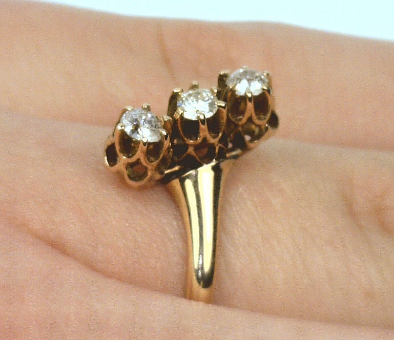 Product Image for Antique 14K Yellow Gold 0.20CTTW Old Mine Cut Diamond Buttercup Ring vpl