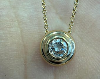 Bezel Set Diamond Pendant