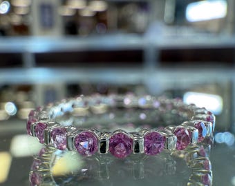 Pink Sapphire Eternity Band