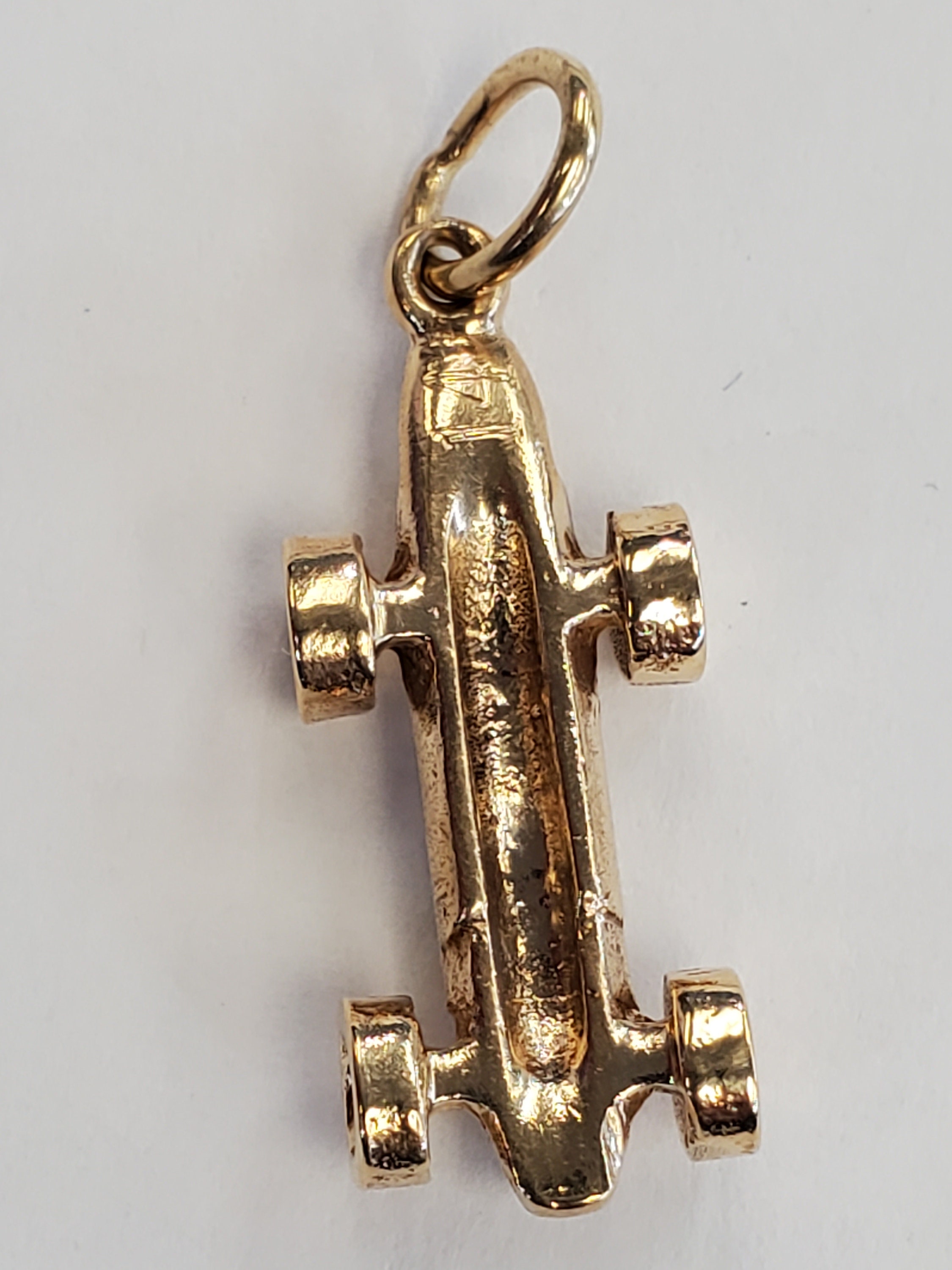 Product Image for 3D Drag Indy Race Car Pendant Charm 14k Yellow Gold