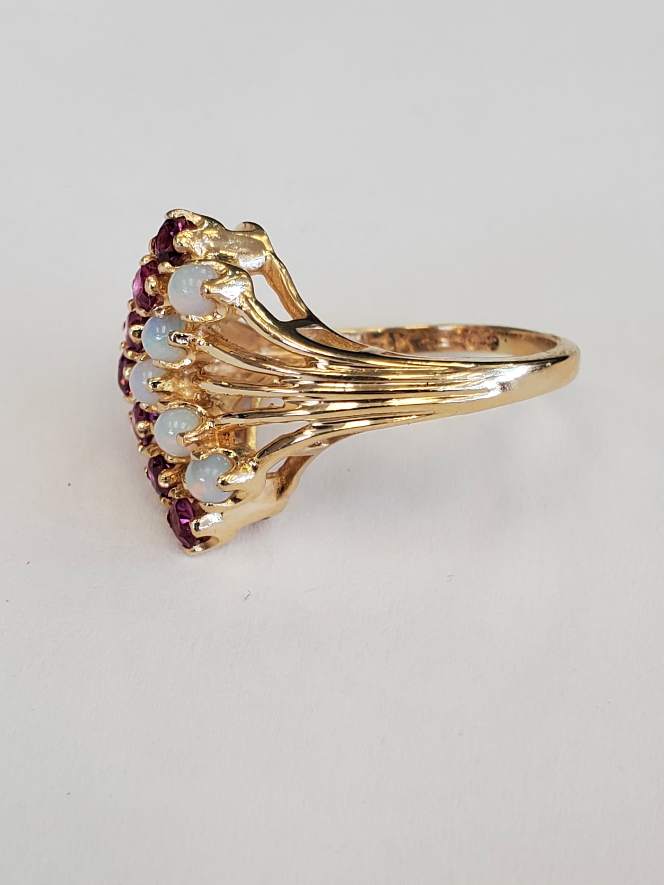 Product Image for SECO Retro ruby and opal 14k yellow gold ring size 4.5 Stein & Ellbogen Co.