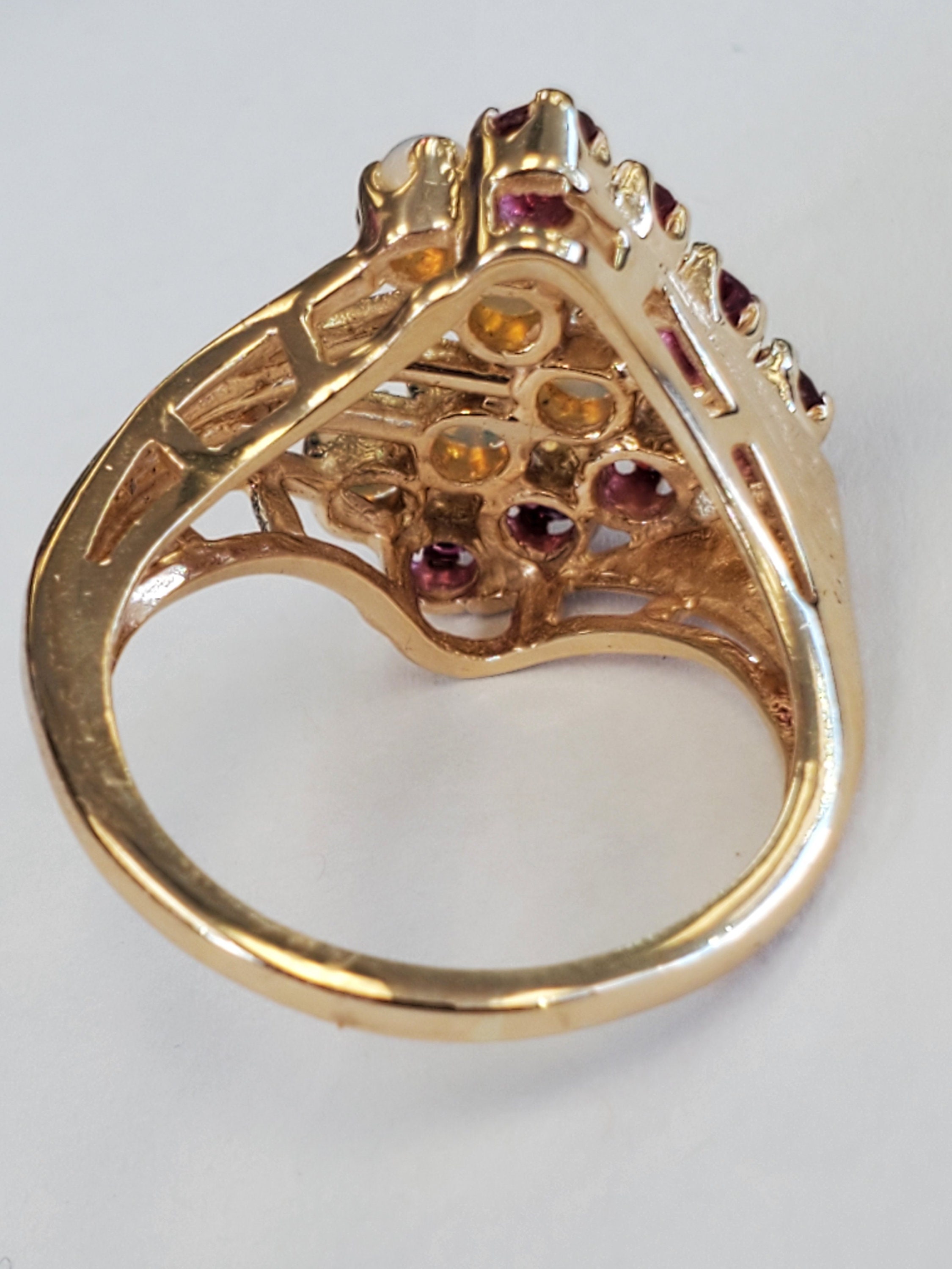 Product Image for SECO Retro ruby and opal 14k yellow gold ring size 4.5 Stein & Ellbogen Co.