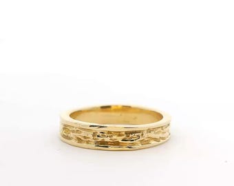 Engraved Bark Ring
