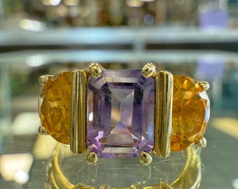 Amethyst and Citrine Ring
