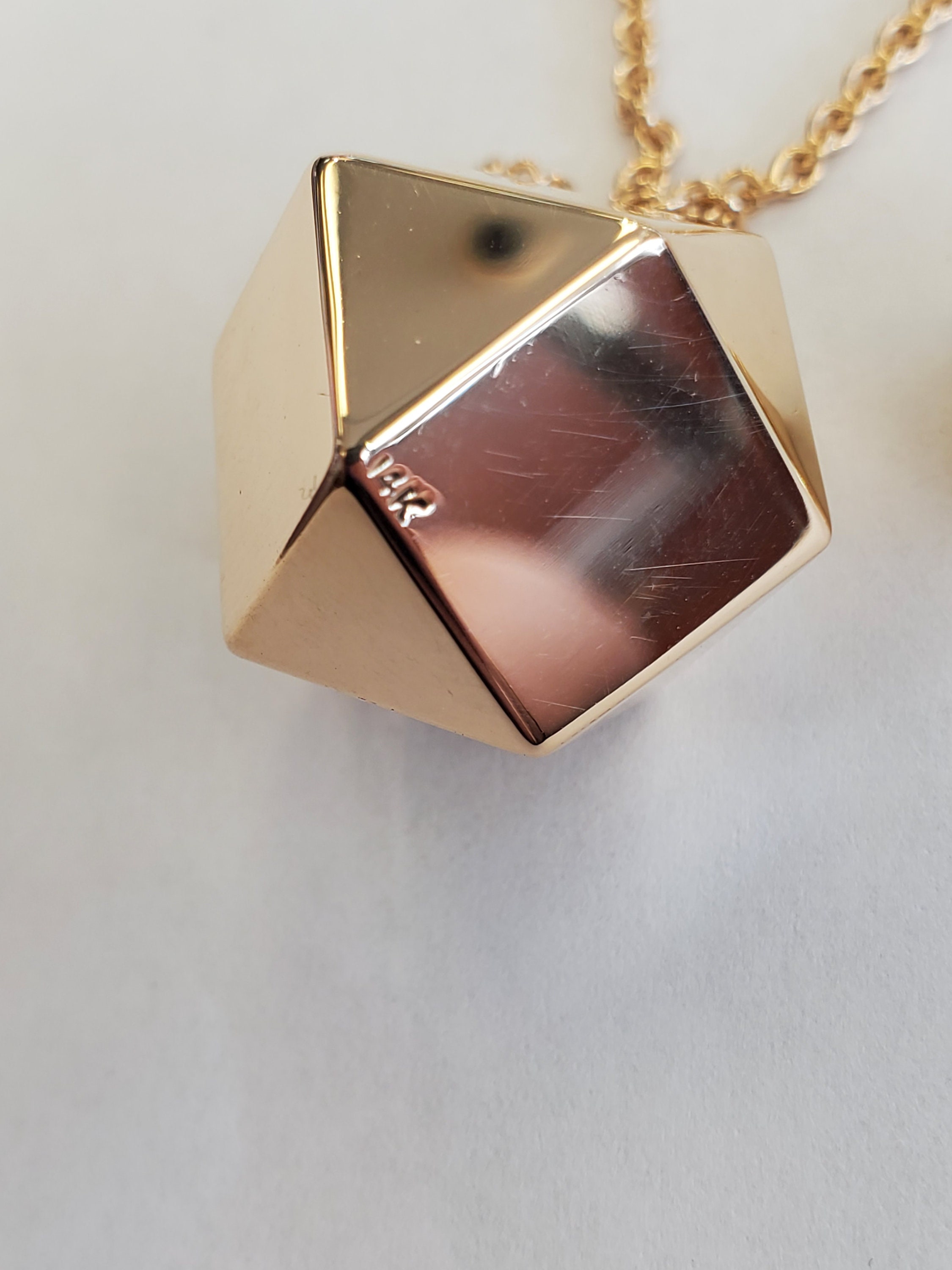 Product Image for Geometric Perfume Pendant Necklace with Dauber 14k Gold