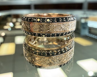 Neil Lane Black Diamond Engraved Band