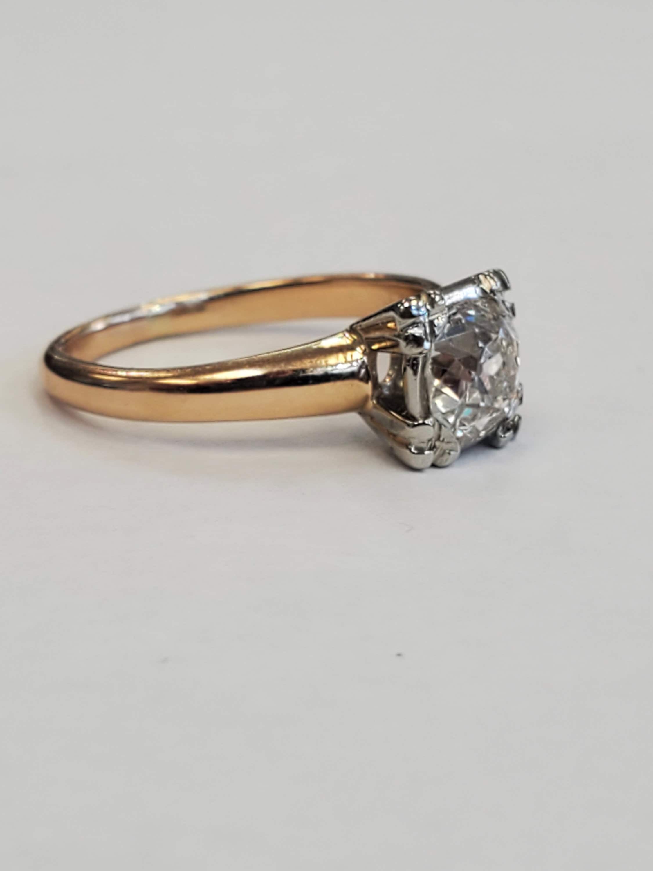 Product Image for Old European Cut .75ct Solitaire 14k Yellow Gold Engagement Ring Size 5