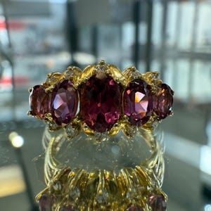 Rhodolite Garnet and Diamond Ring