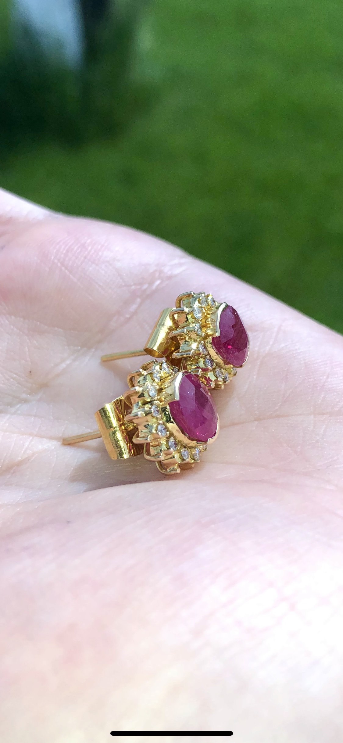 Product Image for 21K Gold 2.95CT Ruby & .56CT Diamond Earrings