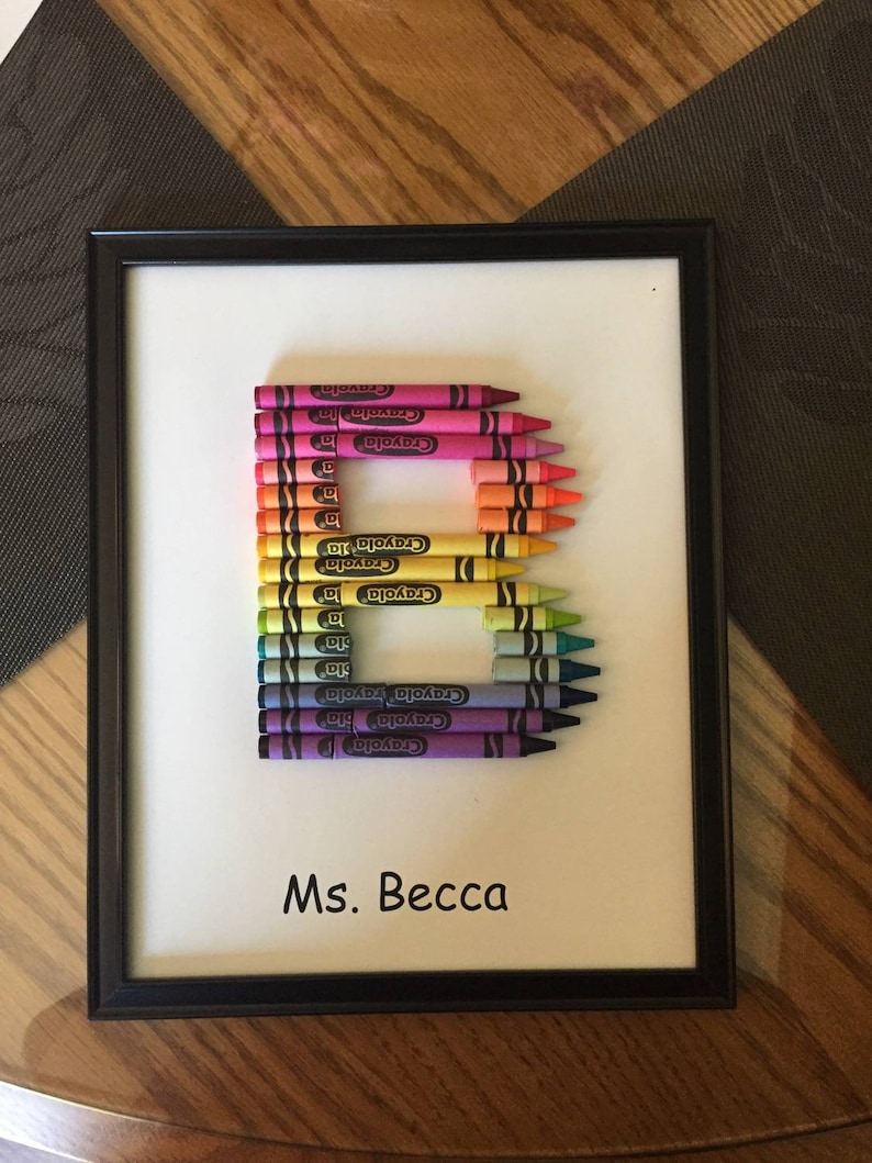 Crayon Letter. Teachers Present. Child Decor. Crayon Picture. Etsy