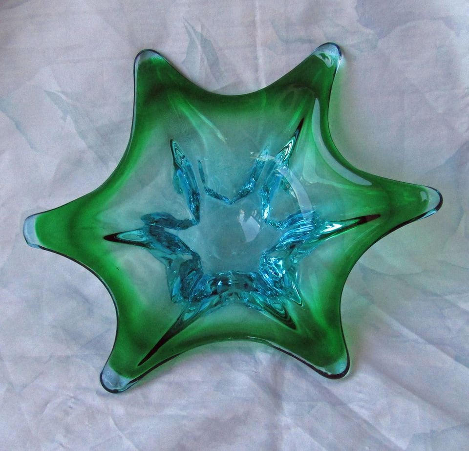 Bohemian Czech Art Glass Starfish Bowl Etsy