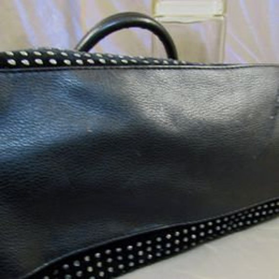 Vintage Betsey Johnson Polka Dot Grid Handbag/Sat… - image 8