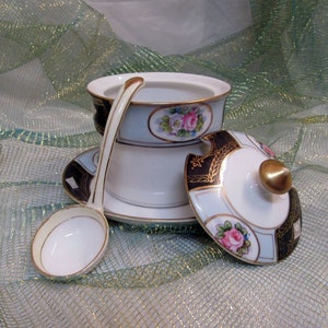 Noritake Jam/Condiment Server with Spoon and Saucer