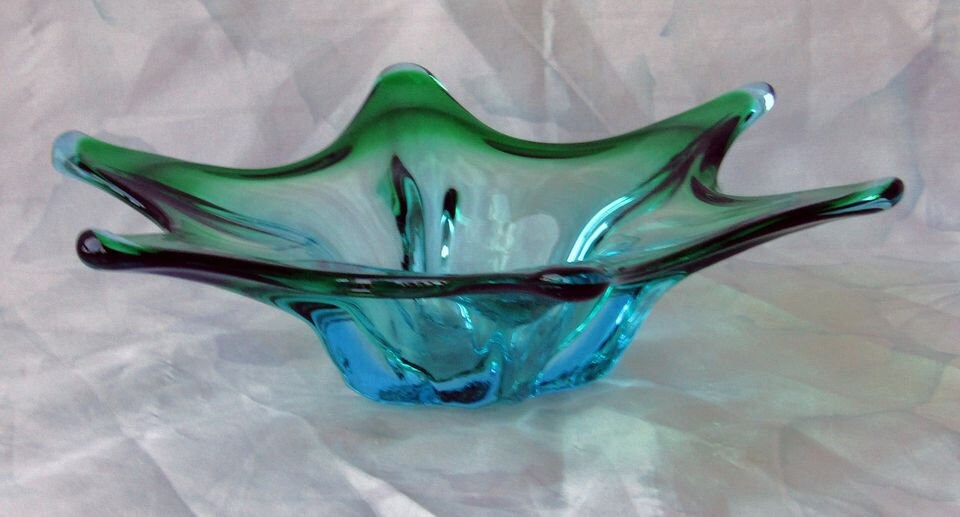 Bohemian Czech Art Glass Starfish Bowl Etsy