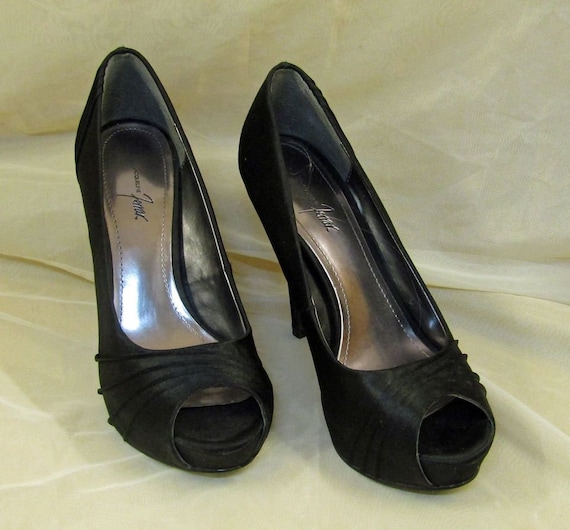 Jacqueline Ferrar Black Silk Heels - image 2