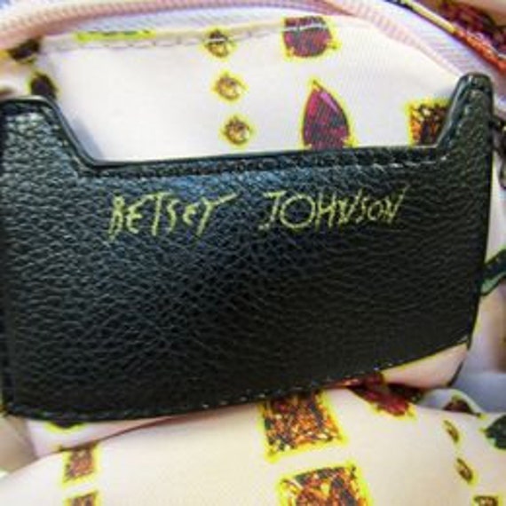 Vintage Betsey Johnson Polka Dot Grid Handbag/Sat… - image 6