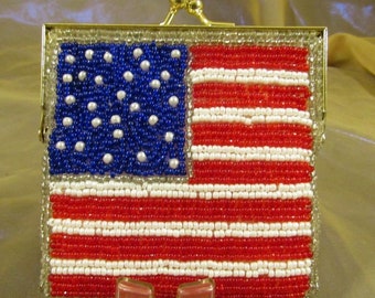 Beaded Old Glory Coin Purse