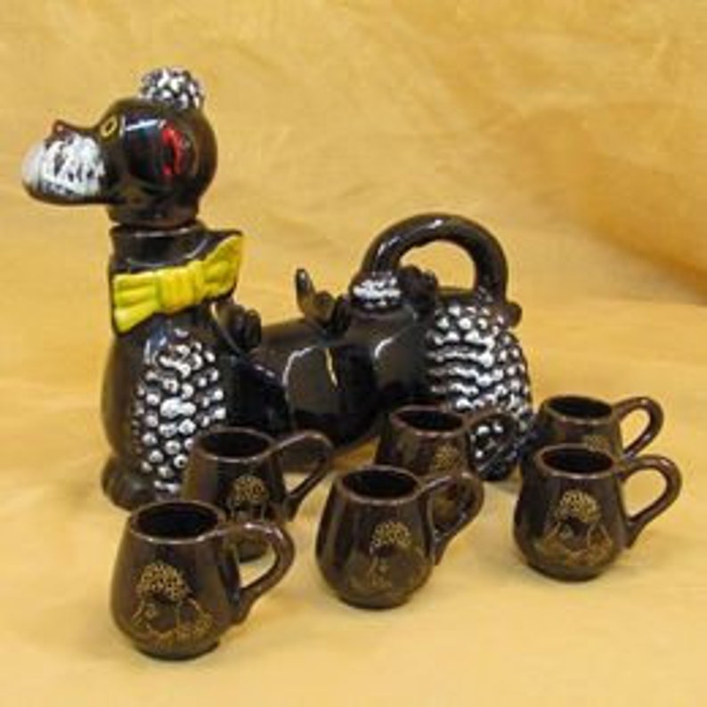 50s/60s Mid Century Mcm Ceramic 6 Hook Poodle Decanter By Mcm Designer main image 0