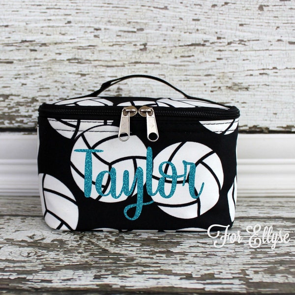 Volleyball Cosmetic Bag - Personalized or Monogrammed sports make up tote