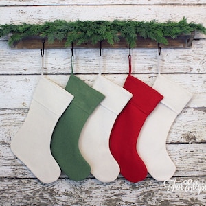 Linen Christmas Stocking