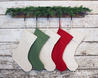 Linen Christmas Stocking