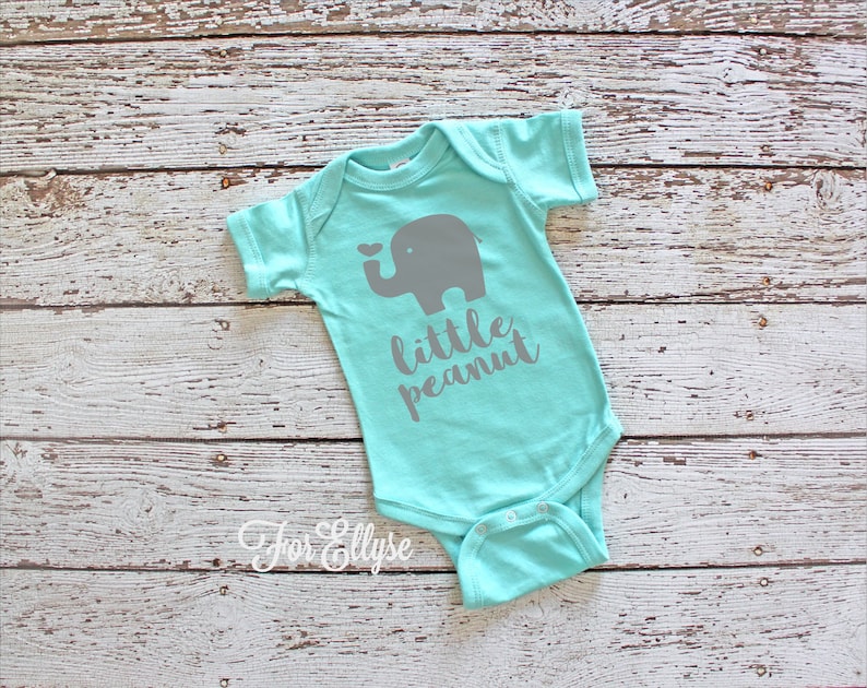 Little Peanut newborn bodysuit, one piece infant elephant layette image 1