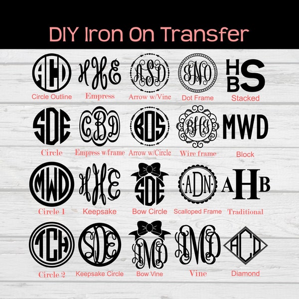 Monogram or Name - Iron on - DIY Applique