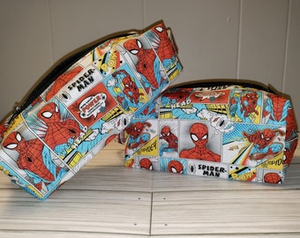 Toiletry bag made with licensed Spider-Man fabrics, travel bag, boxy bag, storage bag, pancil bag, gifts for him