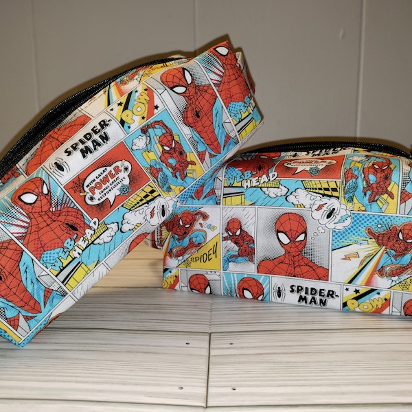 Toiletry bag made with licensed Spider-Man fabrics, travel bag, boxy bag, storage bag, pancil bag, gifts for him