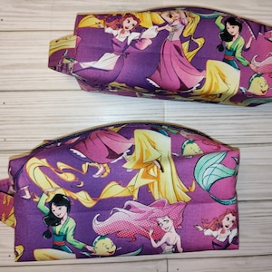 Disney princess themed toiletry bag, princess cosmetic bag, storage bag, travel bag, school supplies, back to school, pencil pouch, princess