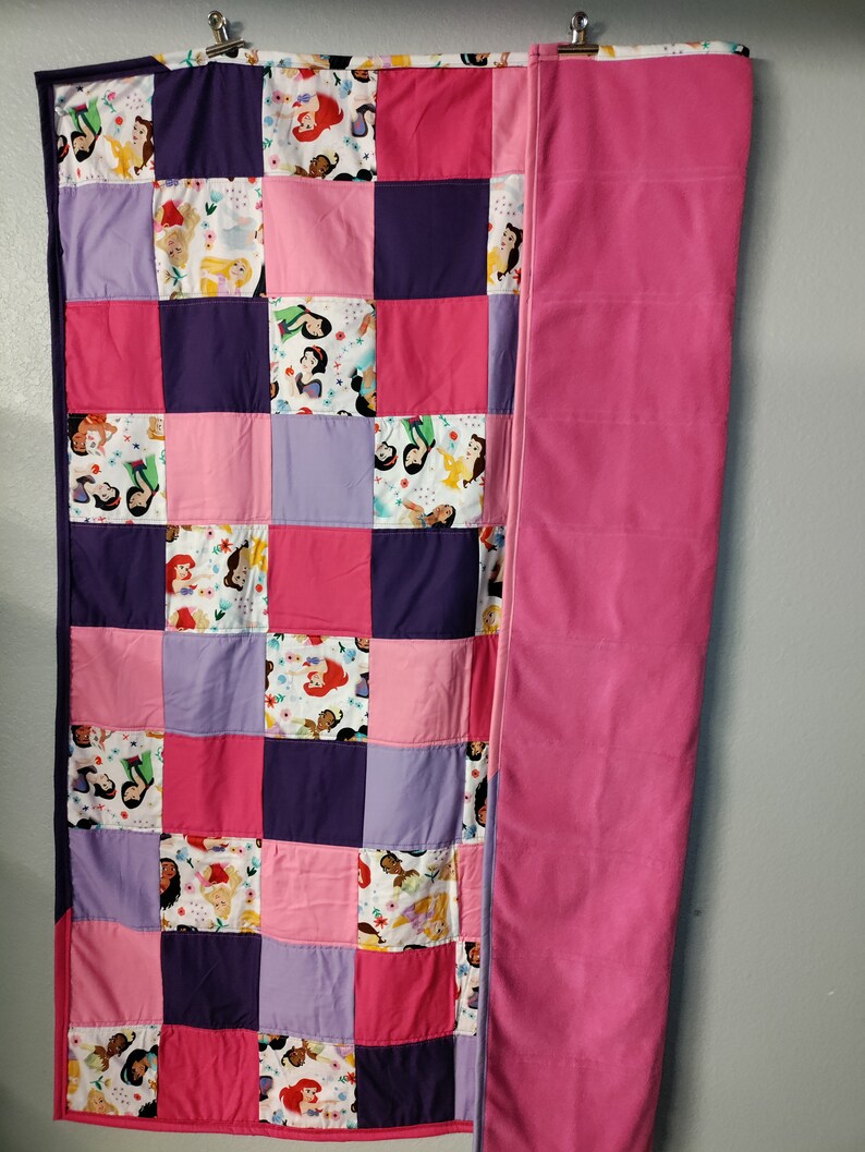 Disney Patchwork Princess Themed Patchwork Fleece Throw Quilt, Disney Princesses ...