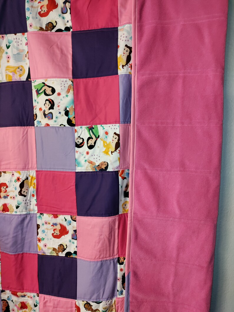 Disney Patchwork Princess Themed Patchwork Fleece Throw Quilt, Disney Princesses ...