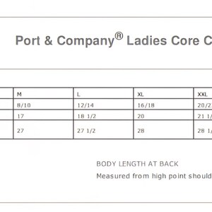 Puede incluir: Tabla de tallas para un top de tirantes para mujer. La tabla muestra las tallas XS a 4XL con las medidas de busto y longitud del cuerpo correspondientes en pulgadas.