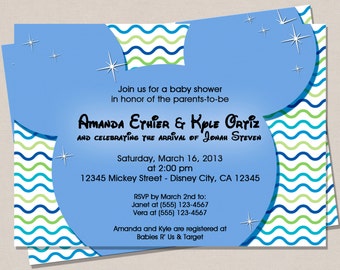 Disney Inspired Baby Shower Invitation - Mickey Mouse Baby Shower Invitation - Baby Shower Invitation - Printable Baby Shower Invitation