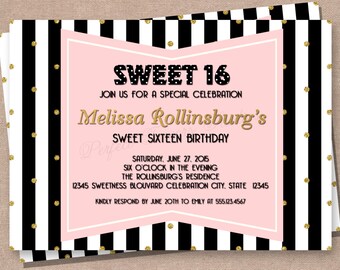 Sweet 16 Invitation - Sweet Sixteen - Sweet 16 - Teens Birthday Invitation - Teen Girl Invitation - Printable DIY - Digital Invitation