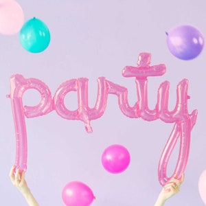 Party Script Balloon - Party Decor -  Birthday Balloon - Party Ideas - Letter Balloons - Phrase Balloons