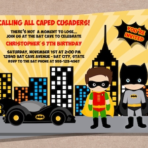 Convite de aniversário de super-herói - arquivo digital para impressão de super-herói - convite de aniversário de menino