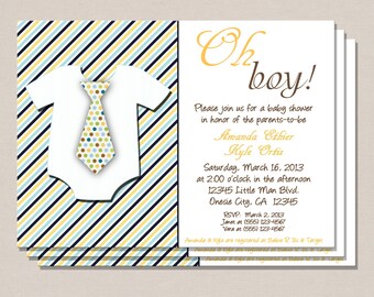 Oh Boy Baby Shower Invitation - Baby Shower Invitation - Baby Boy Shower Invitation - Printable Baby Shower Invitation