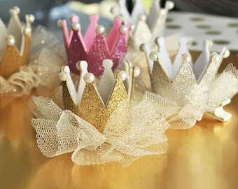 Glitzer Krone Clips - Prinzessin Geburtstag Ideen - Prinzessin Geburtstagskrone - Prinzessin Geburtstagsparty