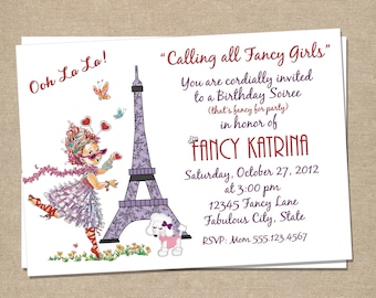 Fancy Nancy Inspired Birthday Invitation - Dressup Birthday Invitation - Girl Birthday Invitation - Printable Birthday Invitation