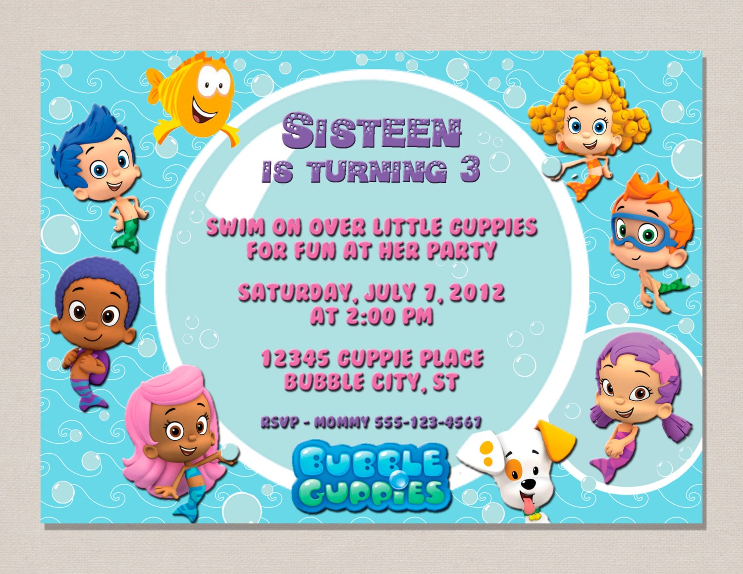 Bubble Guppies Invitation - Bubble Guppies Birthday - Bubble Guppies ...