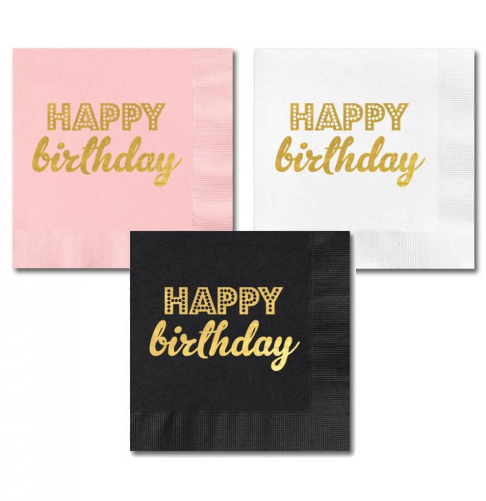 Metallic Gold BIRTHDAY Napkins Birthday Decor Birthday Ideas Set of 25 Etsy