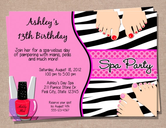 Spa Party Invitation - It's a Spa Party - Teen Spa Party - Teen Birthday Invitation - Spa Party Invitation - Printable DIY - Digital Invite